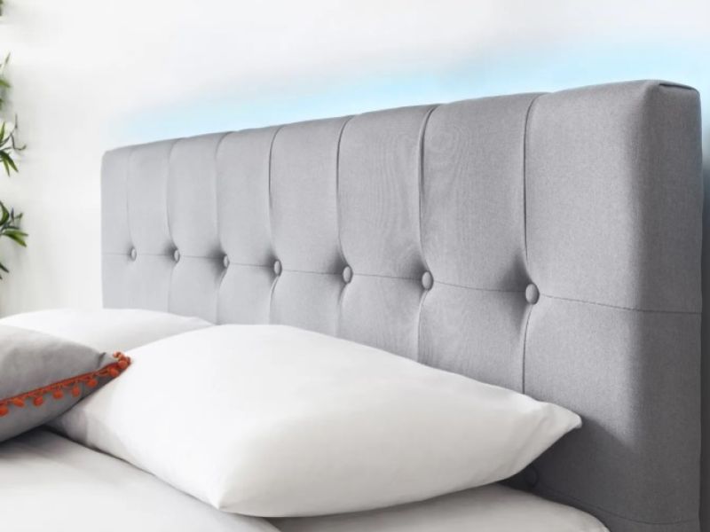 Sleep Design Torton 4ft Small Double Ligth Grey Linen Bed Frame