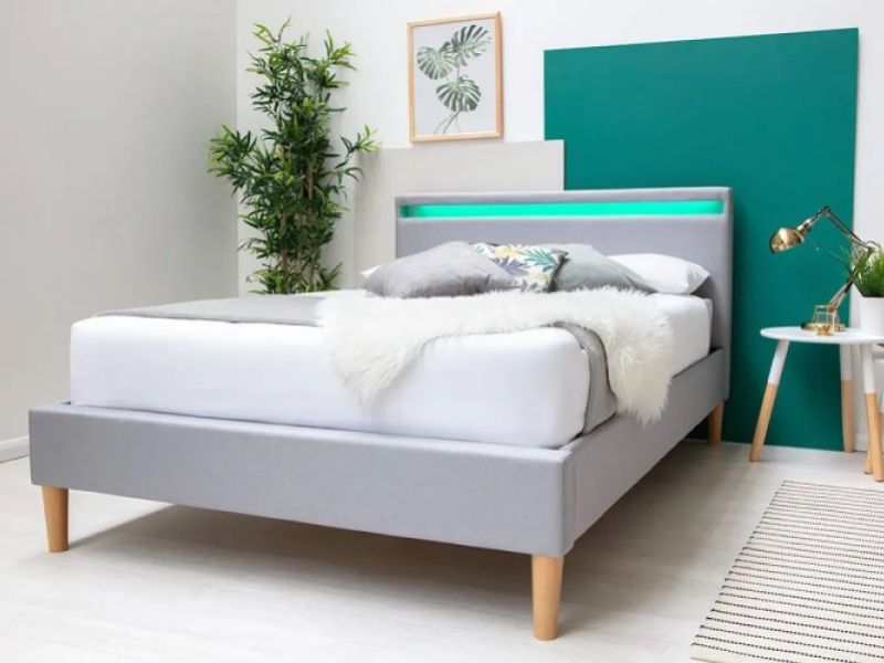 Sleep Design Wentworth 4ft small Double Grey Fabric Bed Frame