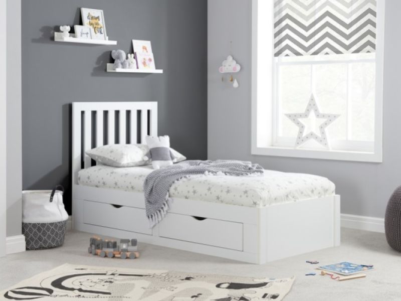 Birlea Appleby 3ft Single White Wooden Bed Frame With Drawers