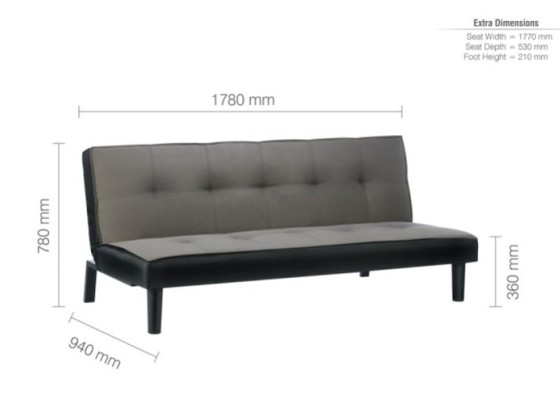 Birlea Aurora Grey Fabric Sofa Bed