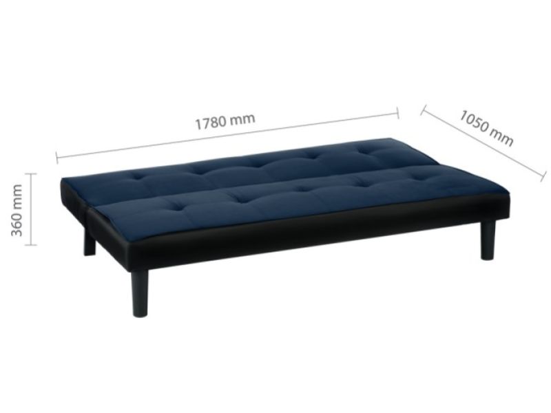 Birlea Aurora Midnight Blue Velvet Fabric Sofa Bed