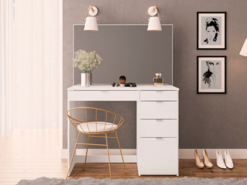 Birlea Ava White Dressing Table With Mirror
