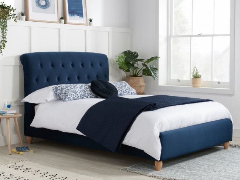 Birlea Brompton 5ft Kingsize Blue Fabric Bed Frame