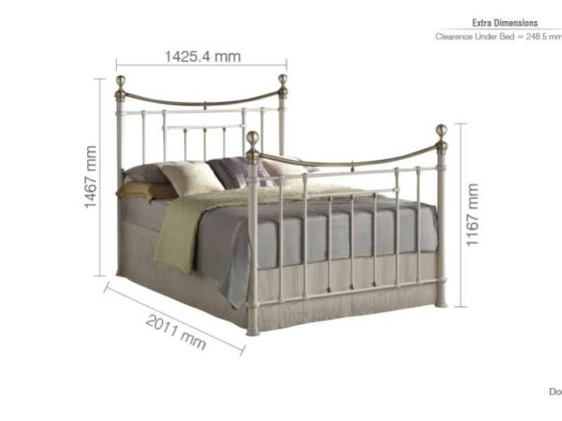 Birlea Bronte 4ft6 Double Cream Metal Bed Frame