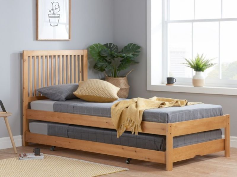 Birlea Buxton 3ft Single Wooden Guest Bed In Honey Pine
