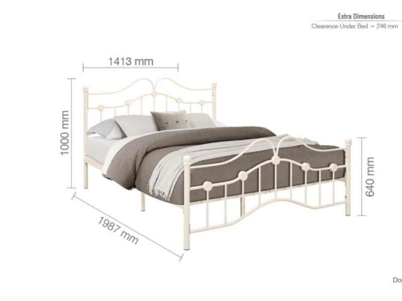 Birlea Canterbury 4ft6 Double Cream Metal Bed Frame