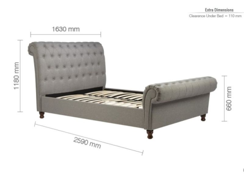 Birlea Castello 5ft Kingsize Grey Fabric Bed Frame