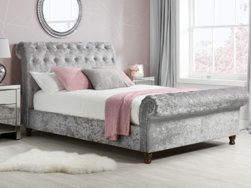 Birlea Castello 6ft Super Kingsize Steel Velvet Fabric Bed Frame