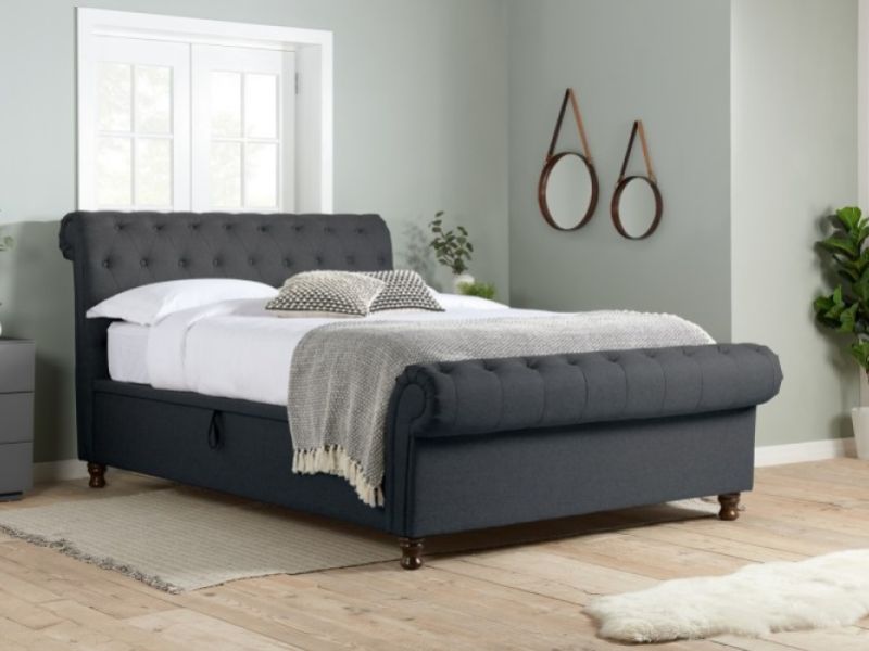 Birlea Castello 4ft6 Double Charcoal Fabric Ottoman Bed Frame