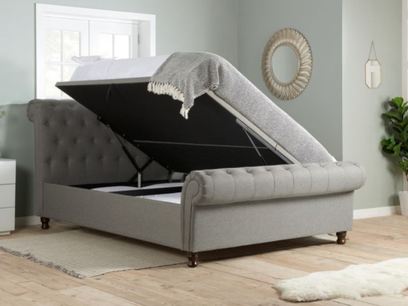 Birlea Castello 4ft6 Double Grey Fabric Ottoman Bed Frame