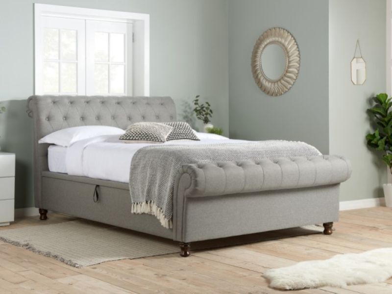 Birlea Castello 4ft6 Double Grey Fabric Ottoman Bed Frame