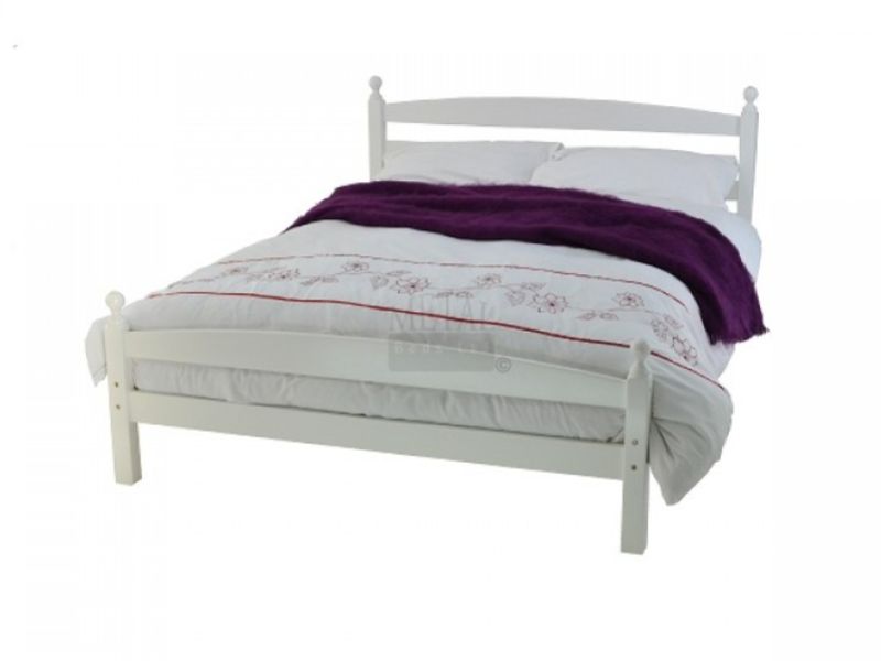 Metal Beds Moderna 4ft (120cm) Small Double White Wooden Bed Frame