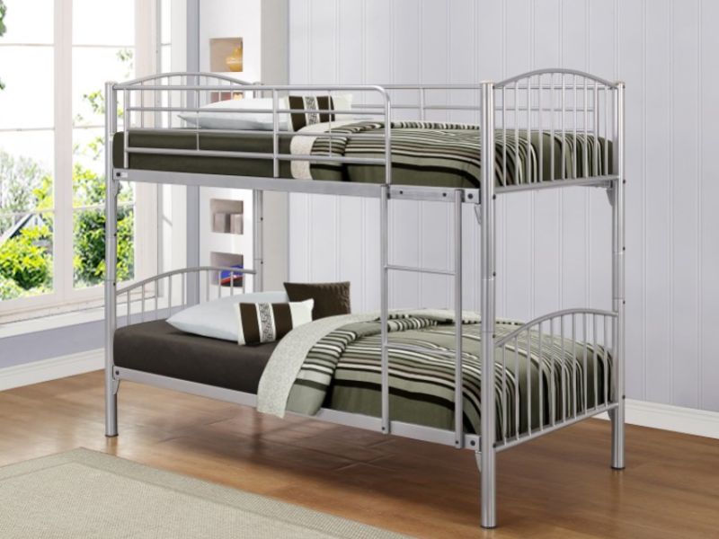 Birlea Corfu Silver Metal Bunk Bed Frame