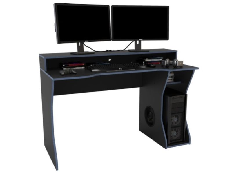 Birlea Enzo Black And Blue Gaming Desk