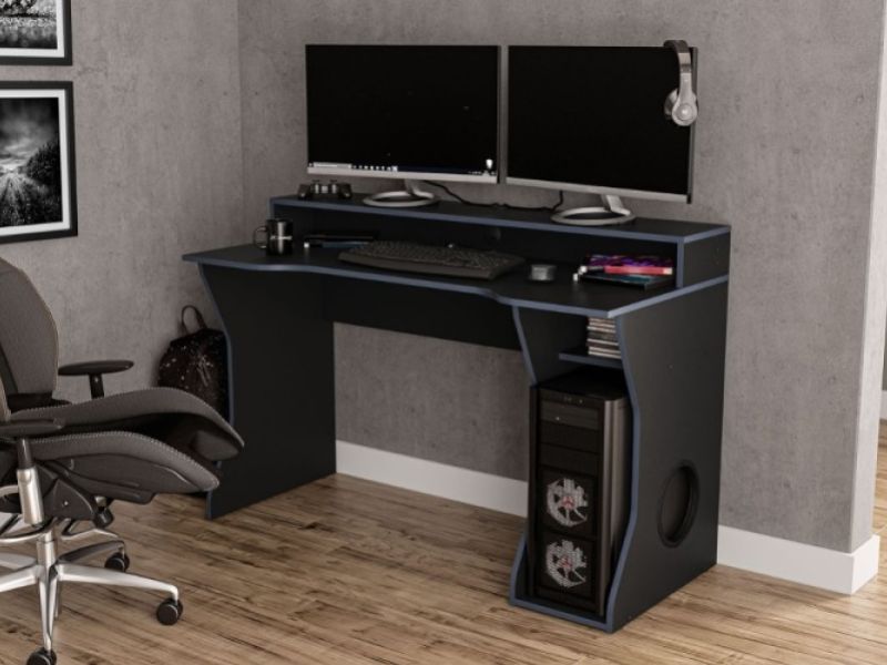 Birlea Enzo Black And Blue Gaming Desk
