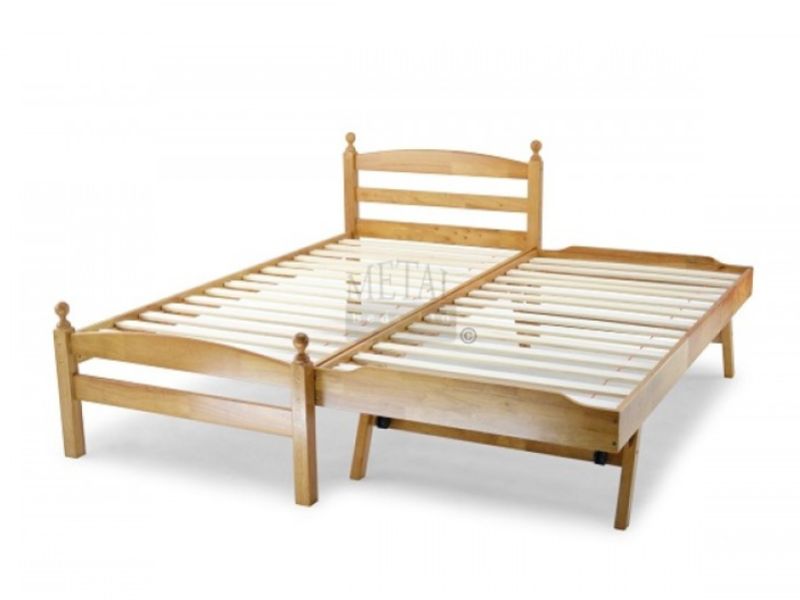 Metal Beds Palermo 3ft (90cm) Single Maple Wooden Guest Bed