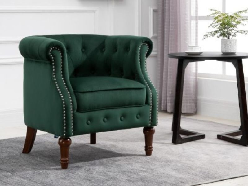 Birlea Freya Chair In Green Fabric