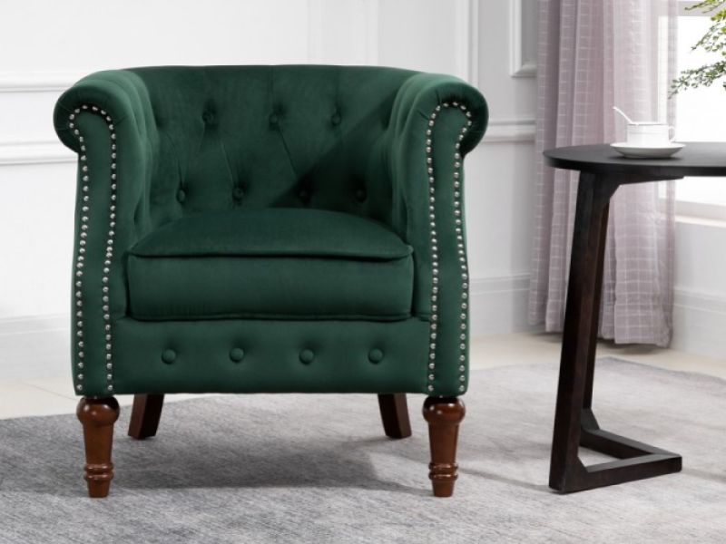 Birlea Freya Chair In Green Fabric