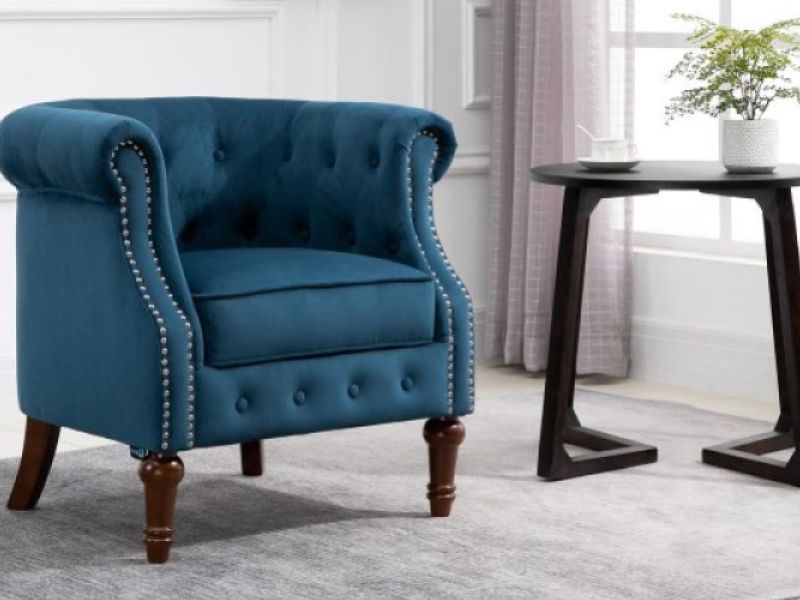 Birlea Freya Chair In Blue Fabric