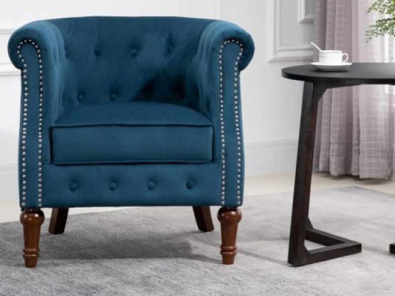 Birlea Freya Chair In Blue Fabric