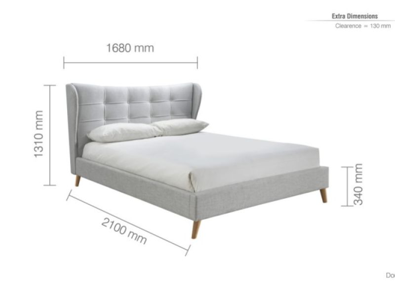 Birlea Harper 4ft6 Double Dove Grey Fabric Bed Frame