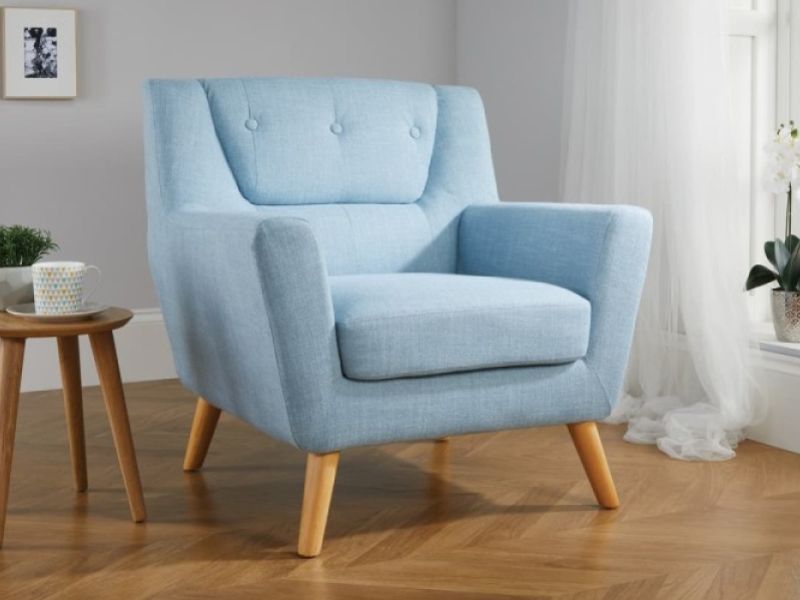 Birlea Lambeth Armchair In Duck Egg Blue Fabric