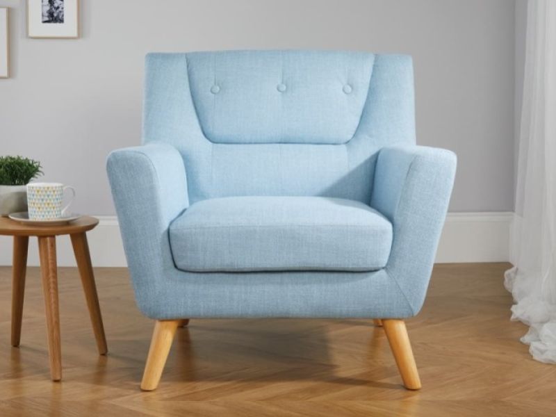 Birlea Lambeth Armchair In Duck Egg Blue Fabric