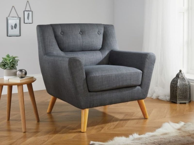 Birlea Lambeth Armchair In Grey Fabric