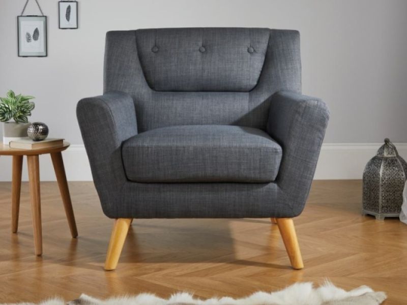 Birlea Lambeth Armchair In Grey Fabric