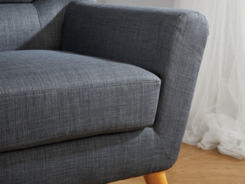 Birlea Lambeth 2 Seater Sofa In Grey Fabric