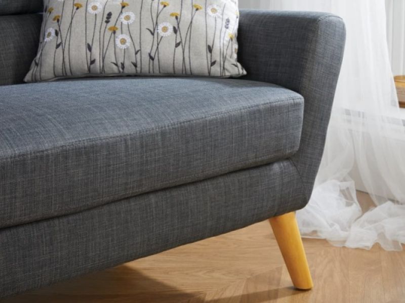 Birlea Lambeth 2 Seater Sofa In Grey Fabric