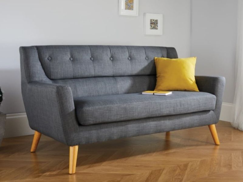 Birlea Lambeth 3 Seater Sofa In Grey Fabric