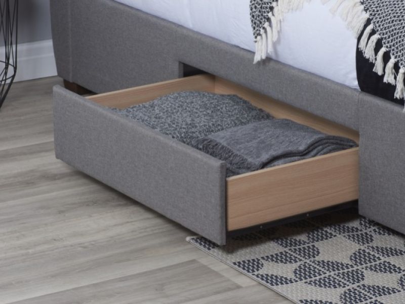 Birlea Lancaster 5ft Kingsize Grey Fabric Bed Frame With Drawers