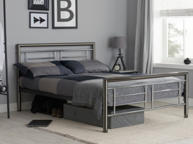 Birlea Montana Chrome and Nickel 5ft Kingsize Metal Bed Frame by