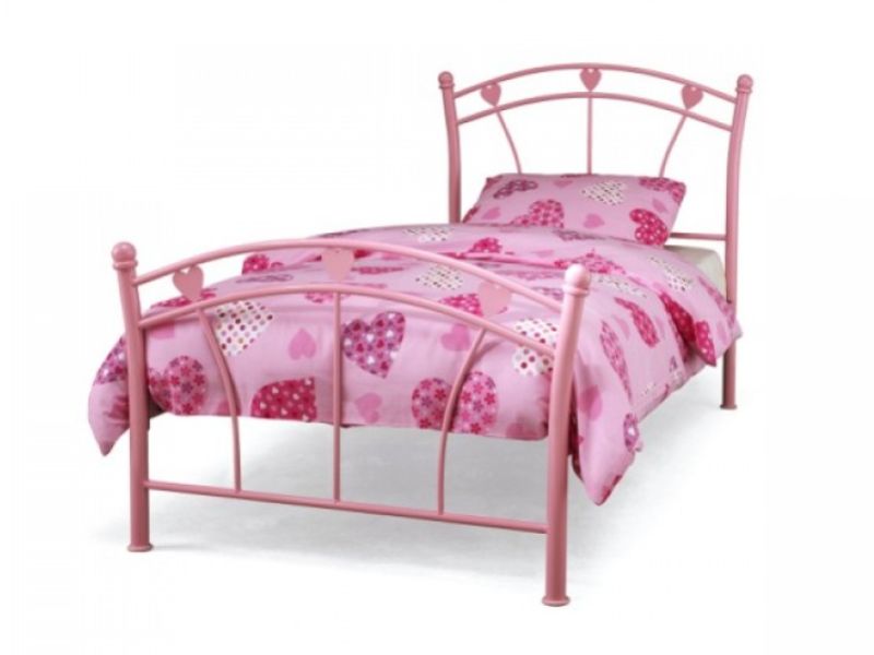 Serene Jemima 2ft6 Small Single Pink Metal Bed Frame