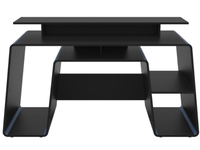 Birlea Onyx Black And Blue Gaming Desk