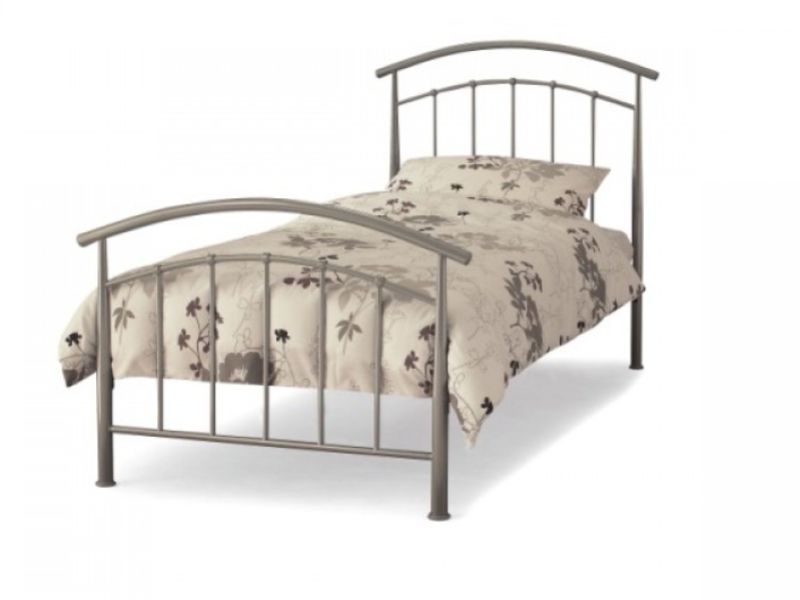 Serene Mercury 3ft Single Silver Metal Bed Frame