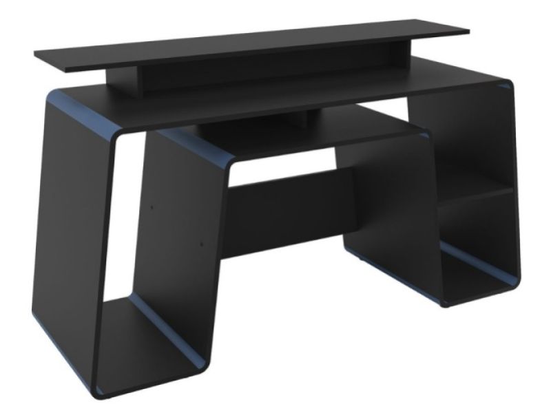 Birlea Onyx Black And Blue Gaming Desk