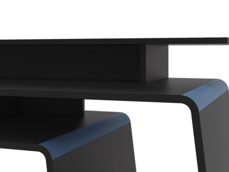 Birlea Onyx Black And Blue Gaming Desk