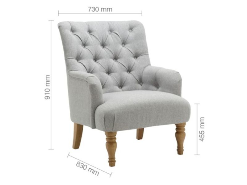 Birlea Padstow Chair In Grey Fabric