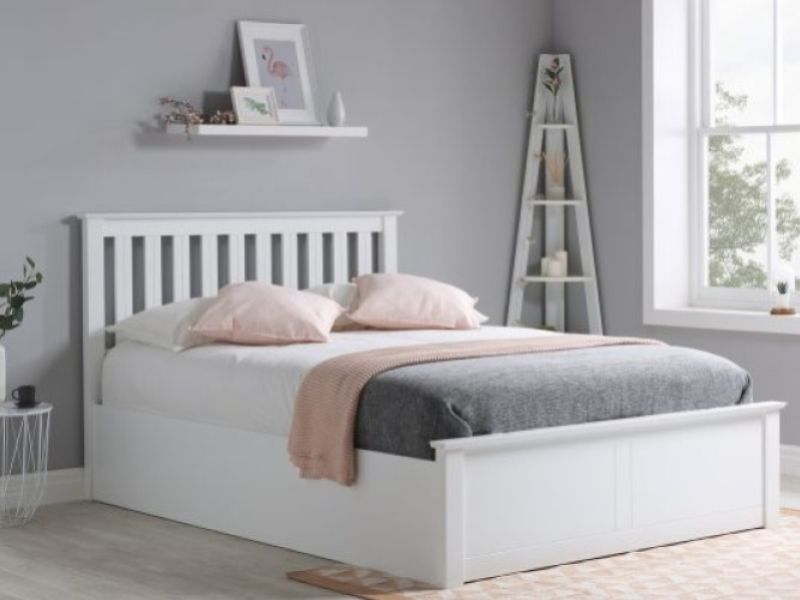 Birlea Phoenix 4ft6 Double White Ottoman Lift Wooden Bed Frame