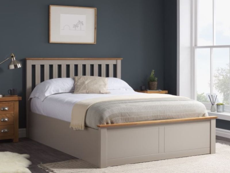 Birlea Phoenix 5ft Kingsize Pearl Grey Ottoman Lift Wooden Bed Frame
