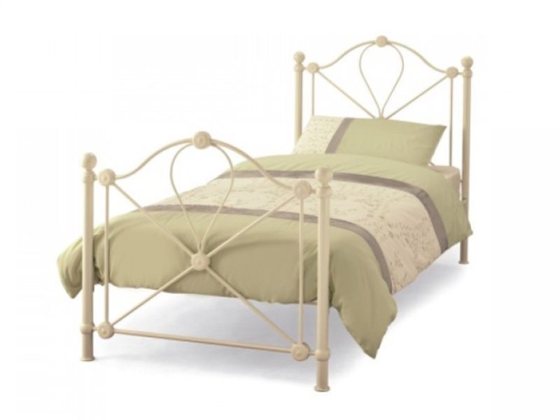 Serene Lyon 3ft Single Ivory Metal Bed Frame