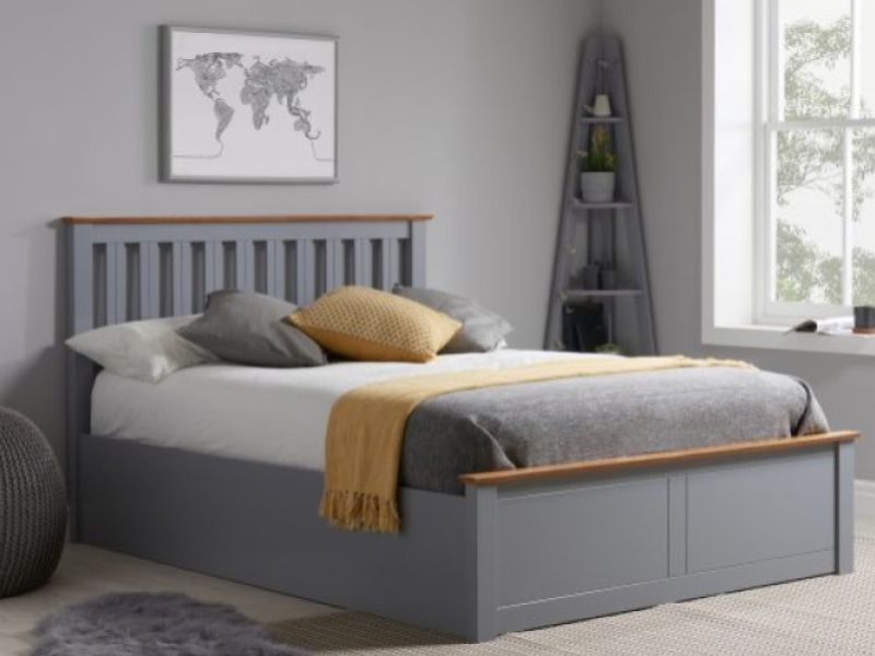 Birlea Phoenix 4ft Small Double Stone Grey Ottoman Lift Wooden Bed Frame