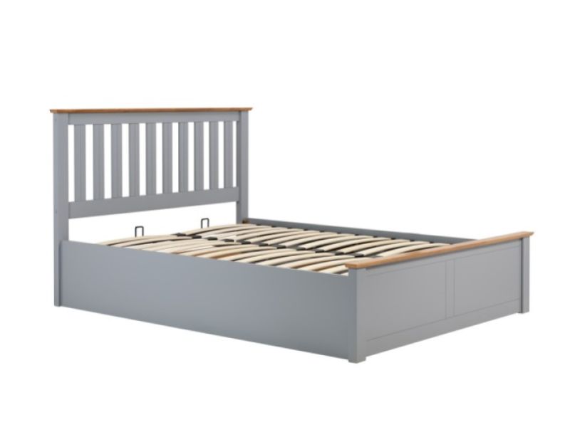 Birlea Phoenix 4ft Small Double Stone Grey Ottoman Lift Wooden Bed Frame