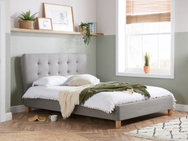 Birlea Stockholm 5ft Kingsize Grey Fabric Bed Frame