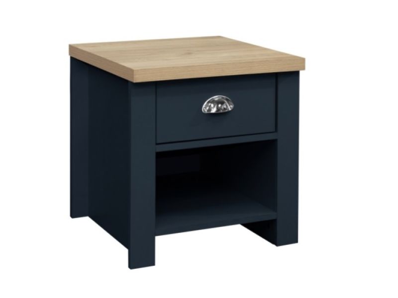 Birlea Highgate Navy Blue And Oak Finish Lamp Table