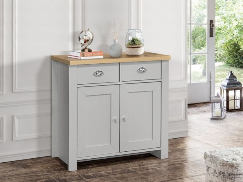 Birlea Highgate Grey And Oak Finish 2 Drawer 2 Door Sideboard