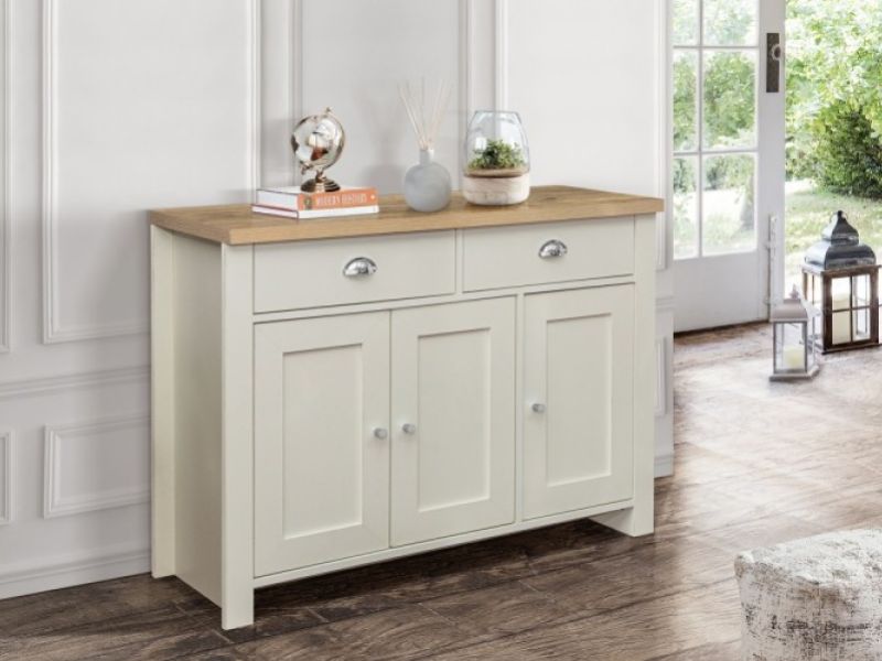 Birlea Highgate Cream And Oak Finish 2 Drawer 3 Door Sideboard