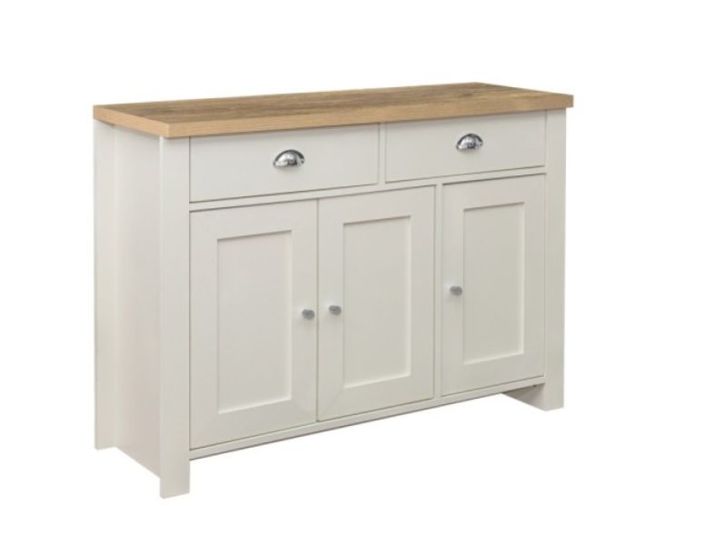 Birlea Highgate Cream And Oak Finish 2 Drawer 3 Door Sideboard